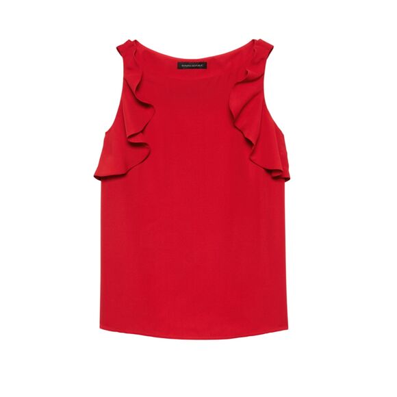 Banana Republic Flutter Sleeve Top Blouse Ultra Red Small - Picture 1 of 7